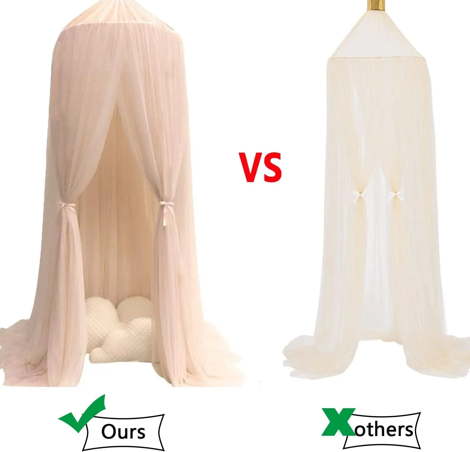 ESUPPORT Dome Princess Bed Canopy Round Lace Mosquito Net Play Tent Hanging House Decoration Lace Netting Curtains for Indoor Outdoor