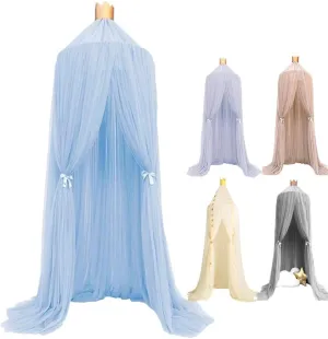 ESUPPORT Dome Princess Bed Canopy Round Lace Mosquito Net Play Tent Hanging House Decoration Lace Netting Curtains for Indoor Outdoor