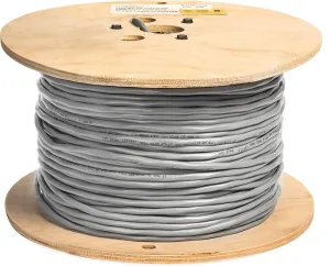 EWCS Equal to Belden 8760 18AWG Stranded Tinned 100% Copper 1 Pair Shielded Overall Gray PVC Jacket 300 Volts (UL Listed)- 500 Feet