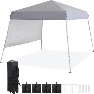 F2C 8x8 FT Pop Up Canopy Tent, Foldable Adjustable Outdoor Waterproof Sun Protection Shelter with Wheeled Carry Bag for Camping Picnic Wedding Party