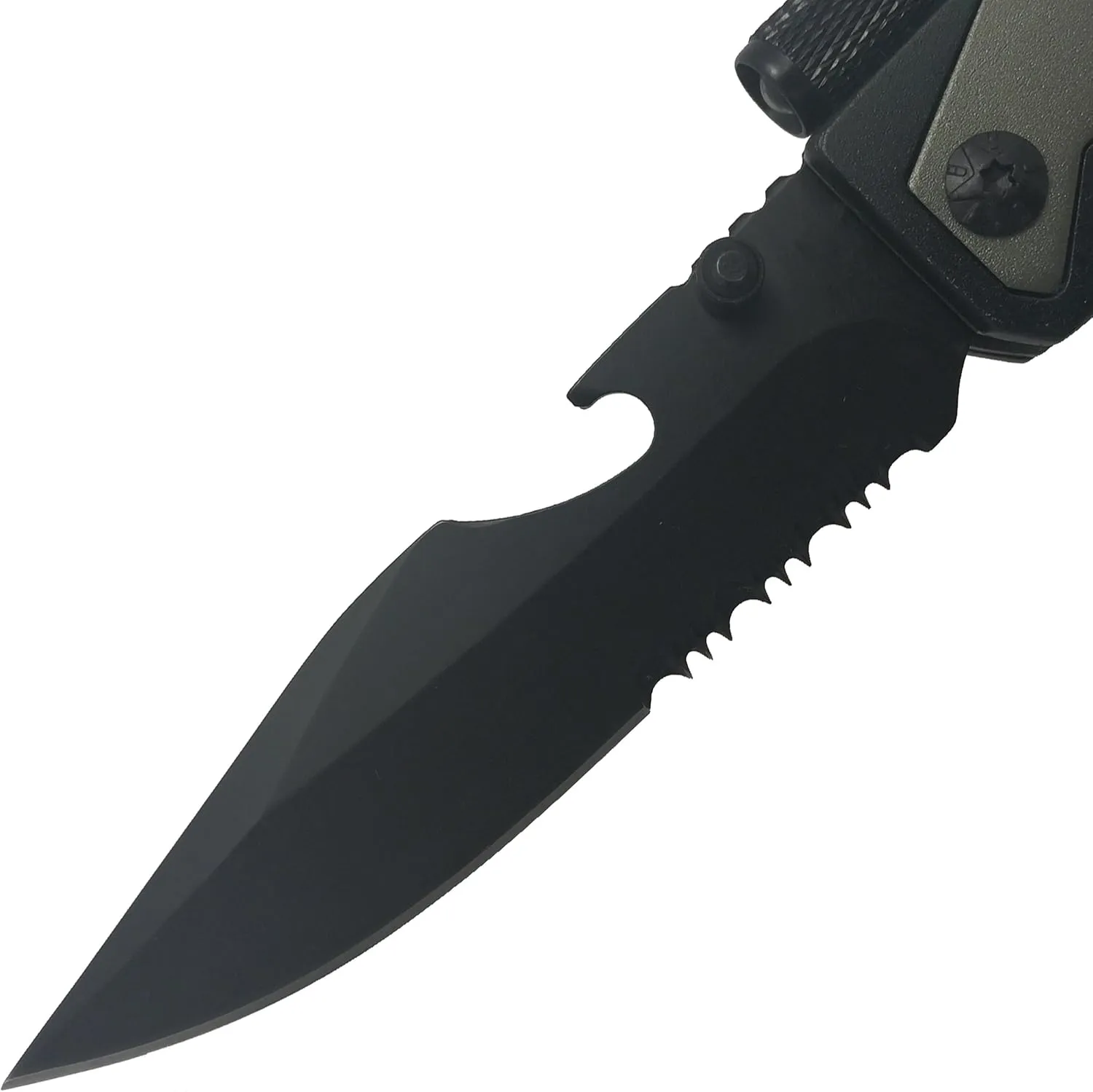 Falcon Spring Assisted Rescue Pocket Knife with Fire Starter and LED Flash Light