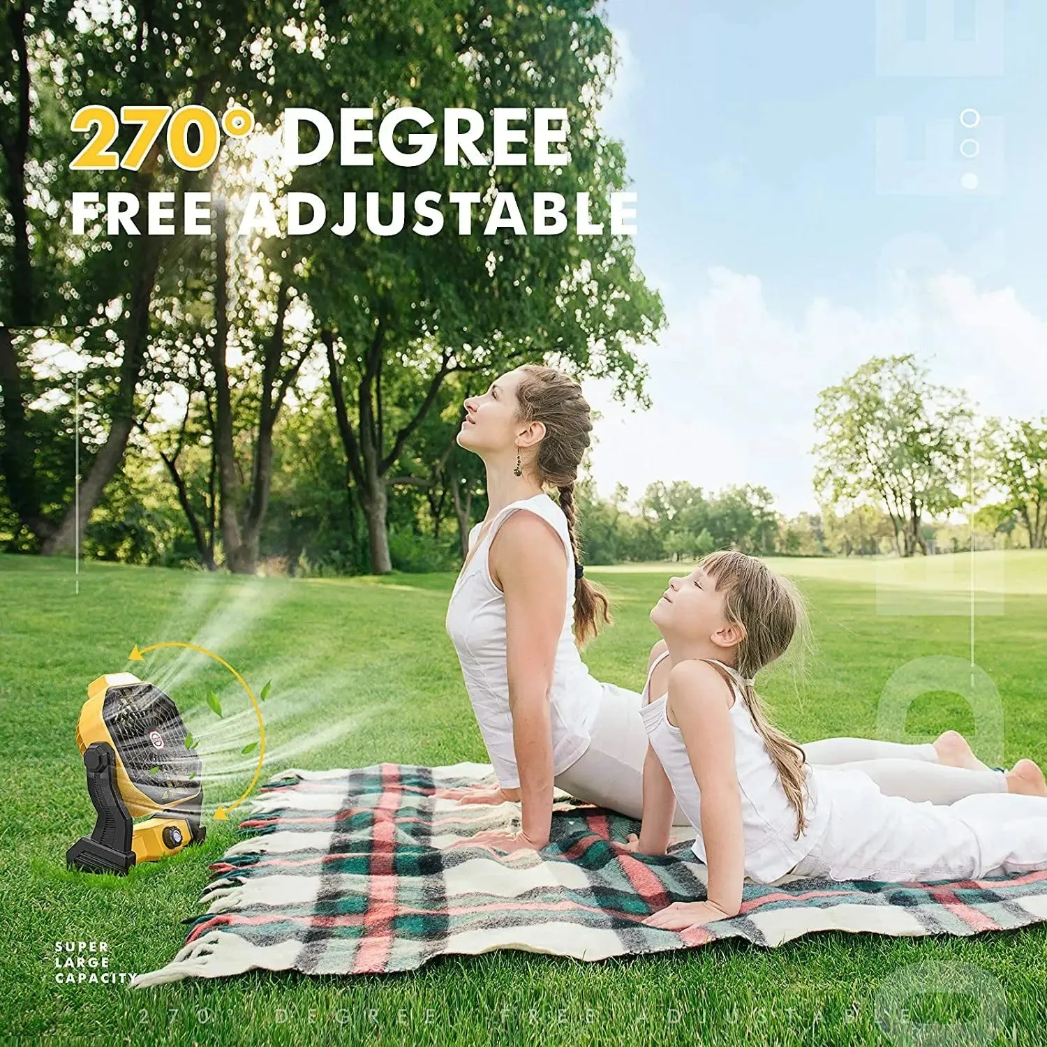 Fishing, Stepless for Quick dispatch Home, Portable Picnic, Fan Operated Camping LED Lantern, Battery with Barbecue, Rechargeable 9 Inch Travel, Quiet Powered Fan 36 Surprise sale Battery Speed Tent and Hours with