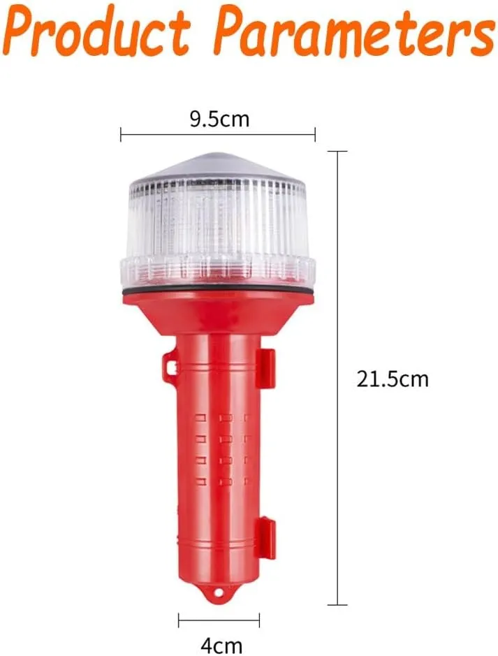 Flares for Boating, Boat Flares Coast Guard Approved Marine, Waterproof Emergency Signals for Fishing Nets, Boats Strobe Safety Lights Kit Navigation, Intelligent Control(1pc-Red)