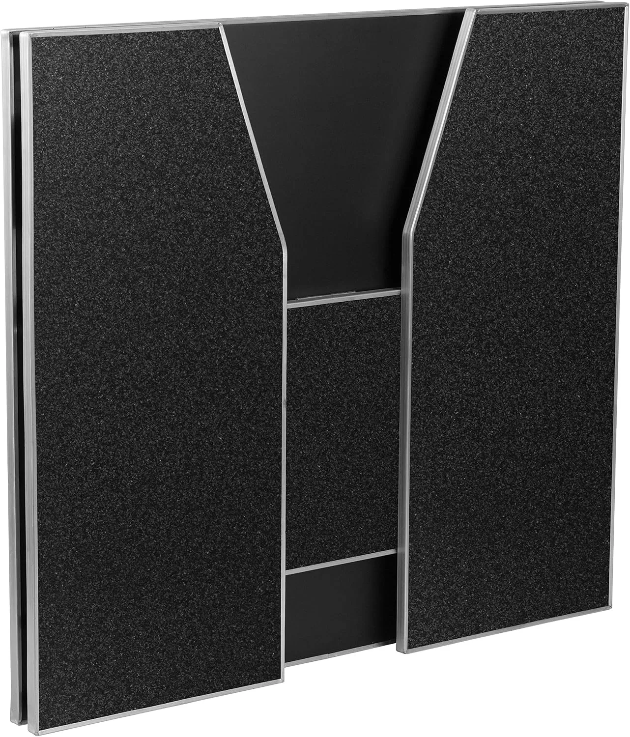 Flash Furniture 4' Folding Portable Event Bar with Top and Middle Shelves, Mobile Laminate Foldable Bar for Parties and Events, Black Marble