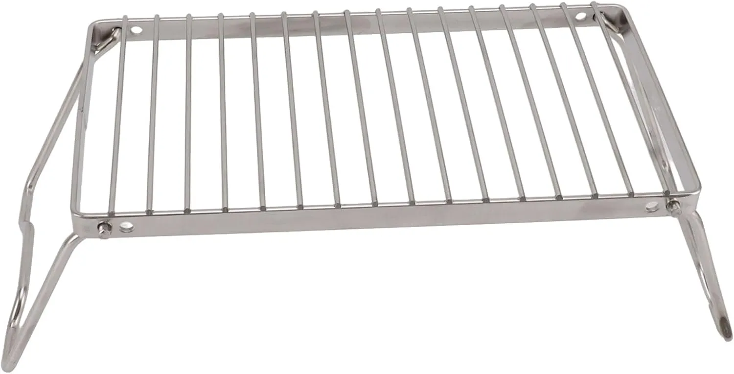 FLAVAS Folding Campfire Grill, Stainless Steel Camp Fire Cooking Racks Heavy Duty Over Fire Camp Grill for Backpacking Hiking Picnics Fishing
