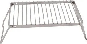 FLAVAS Folding Campfire Grill, Stainless Steel Camp Fire Cooking Racks Heavy Duty Over Fire Camp Grill for Backpacking Hiking Picnics Fishing