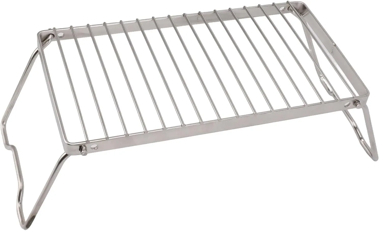 Folding Campfire Grill, Heavy Duty Stainless Steel Portable Camping Grill Grate, Over Fire Camp Grill with Legs for Outdoor Cooking, Backpacking, Hiking, Picnics, BBQ (5.9 x 15in)