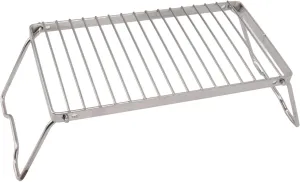 Folding Campfire Grill, Heavy Duty Stainless Steel Portable Camping Grill Grate, Over Fire Camp Grill with Legs for Outdoor Cooking, Backpacking, Hiking, Picnics, BBQ (5.9 x 15in)