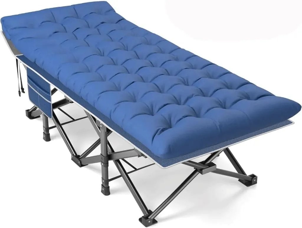 Folding Camping Cot Camp Cot Oversized Sleeping Cot with Mattress Carry Bag Cot Bed Folding Beds