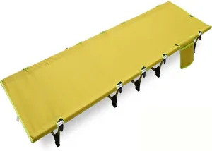 Folding Camping Cot, Portable & Compact Camping Beds for Adult, Single Ultralight Tent Camp Bed, Metal Frame Include Storage Bag For Indoor Outdoor Hiking Fishing Car Travel ( Color : Yellow )