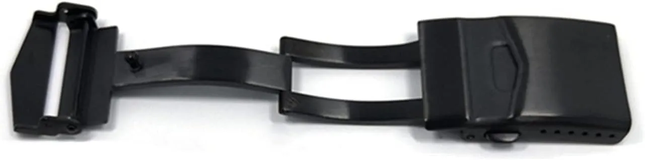 Folding Clasp Stainless Steel Solid Double Button Butterfly Buckle Strap Black Silver 22mm Clasp Table buckle