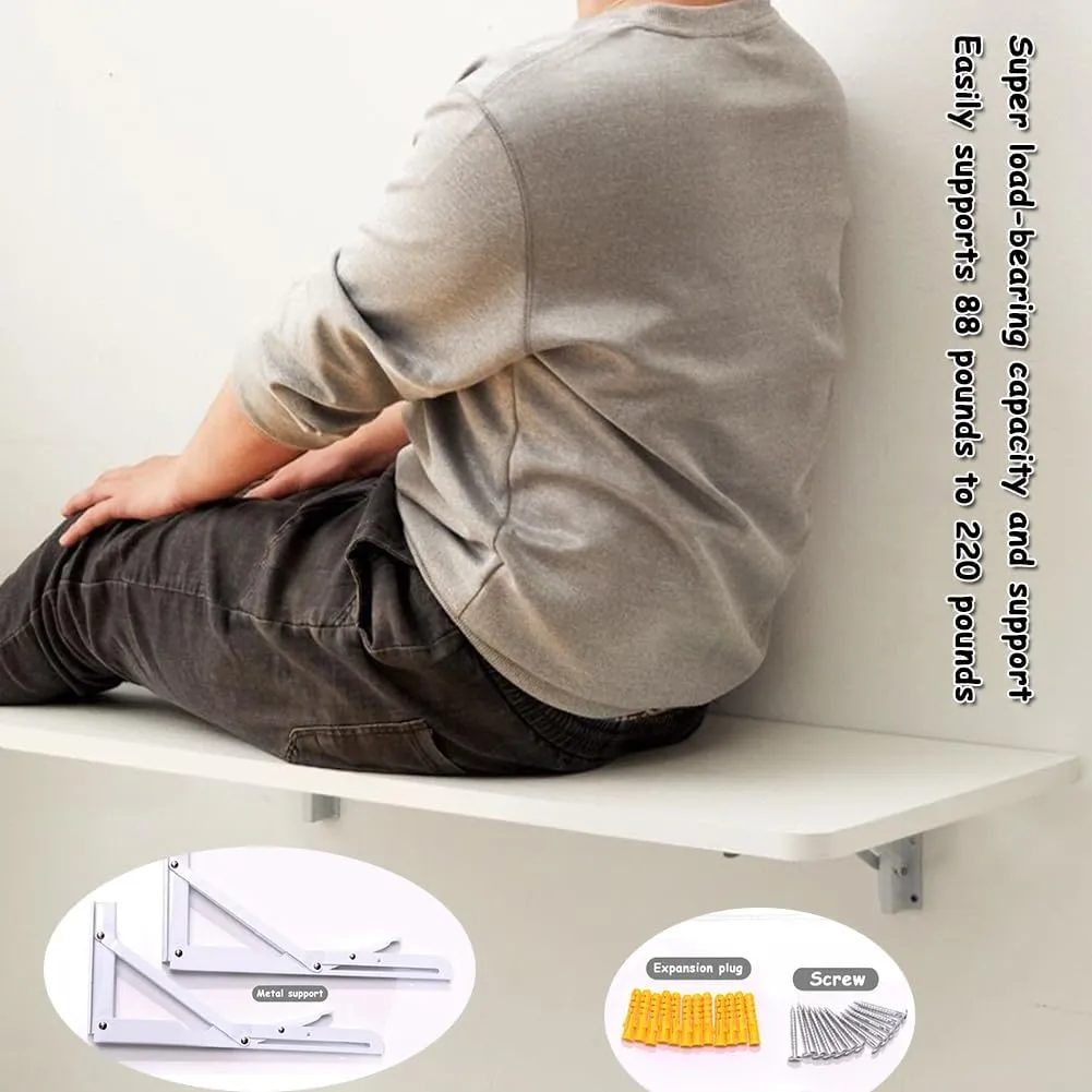 Folding Wall Table Wall Mounted Folding Table Wall Folding Table Drop Down Wall Mounted Table Suitable for Office Study Bedroom Kitchen Dining Room Laundry And Other Places Blue 23.6"D x 19.7"W