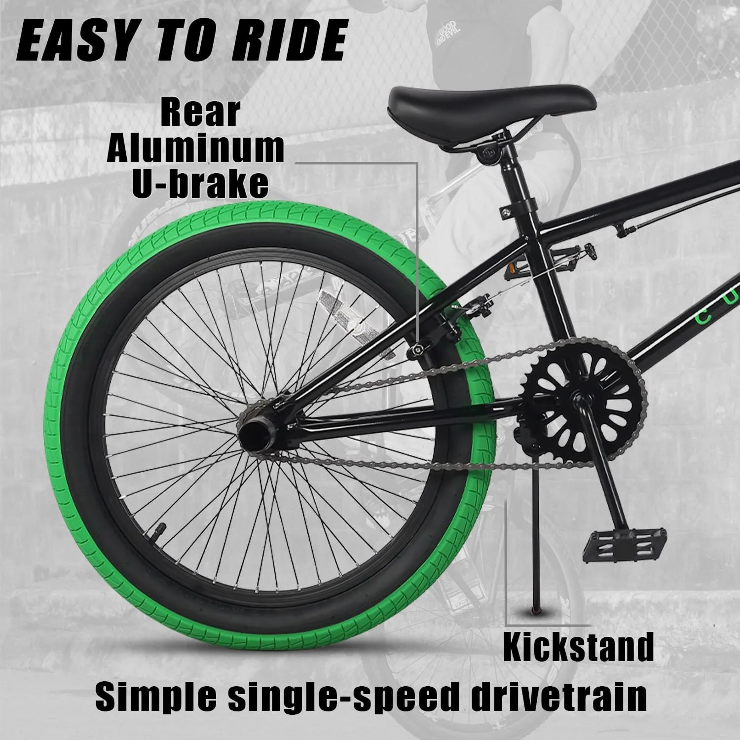 Freestyle BMX Bike, 18 20 Inch Kids Bicycle for 5-13 Years Old Kids and Beginner Level Rider, Multiple Colors
