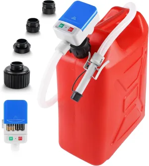 Fuel Transfer Pump with Auto-stop Sensor and 4 Tank Adapter, 2.4GPM 51" Hose Battery-Powered Portable Liquid Pump for Gasoline & Diesel Oil (Blue)