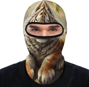 Full Face Mask Jungle Tigers Face Cover Windproof Scarf Breathable Bandana for Skiing Fishing Hiking Cycling