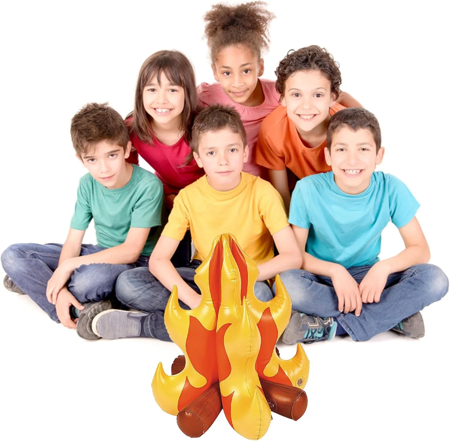 Fun Express Inflatable Campfire (18 inches Tall) Camping Prop, Great for Indoor Camping, Sleepovers and Scene Settings - VBS Vacation Bible School Supplies/Decor