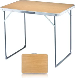 FUNDANGO Small Folding Table, Portable Lightweight Picnic Foldable Card Tables with Carry Handle for Outdoor Hiking BBQ Beach Backyard