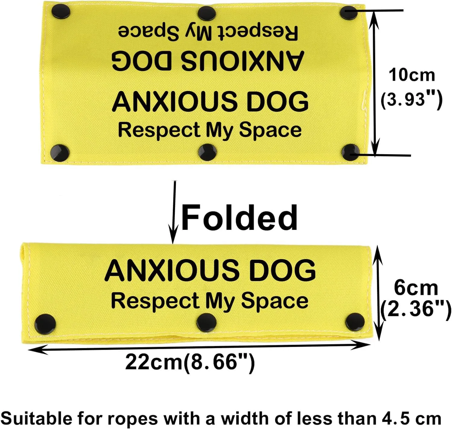 Funny Dog Leash Sleeve Anxious Dog Respect My Space Dog Leash Wrap Wrap Alert Hanging ID Patch Tag (Respect My Space-YE Sleeve)