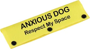 Funny Dog Leash Sleeve Anxious Dog Respect My Space Dog Leash Wrap Wrap Alert Hanging ID Patch Tag (Respect My Space-YE Sleeve)