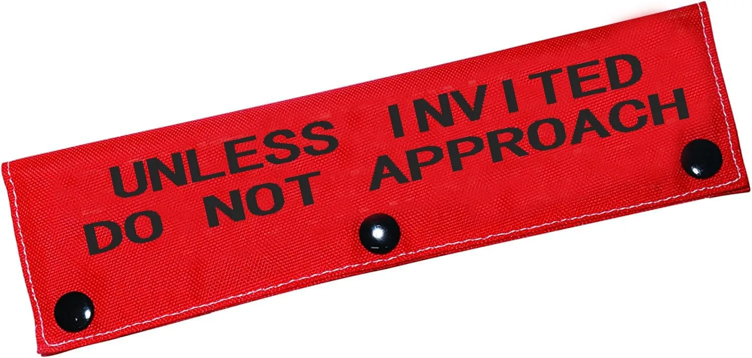 Funny Dog Leash Sleeve Unless Invited Do Not Approach Dog Leash Wrap Sleeve Pet Birthday Gift (Unless Invited-Sleeve)