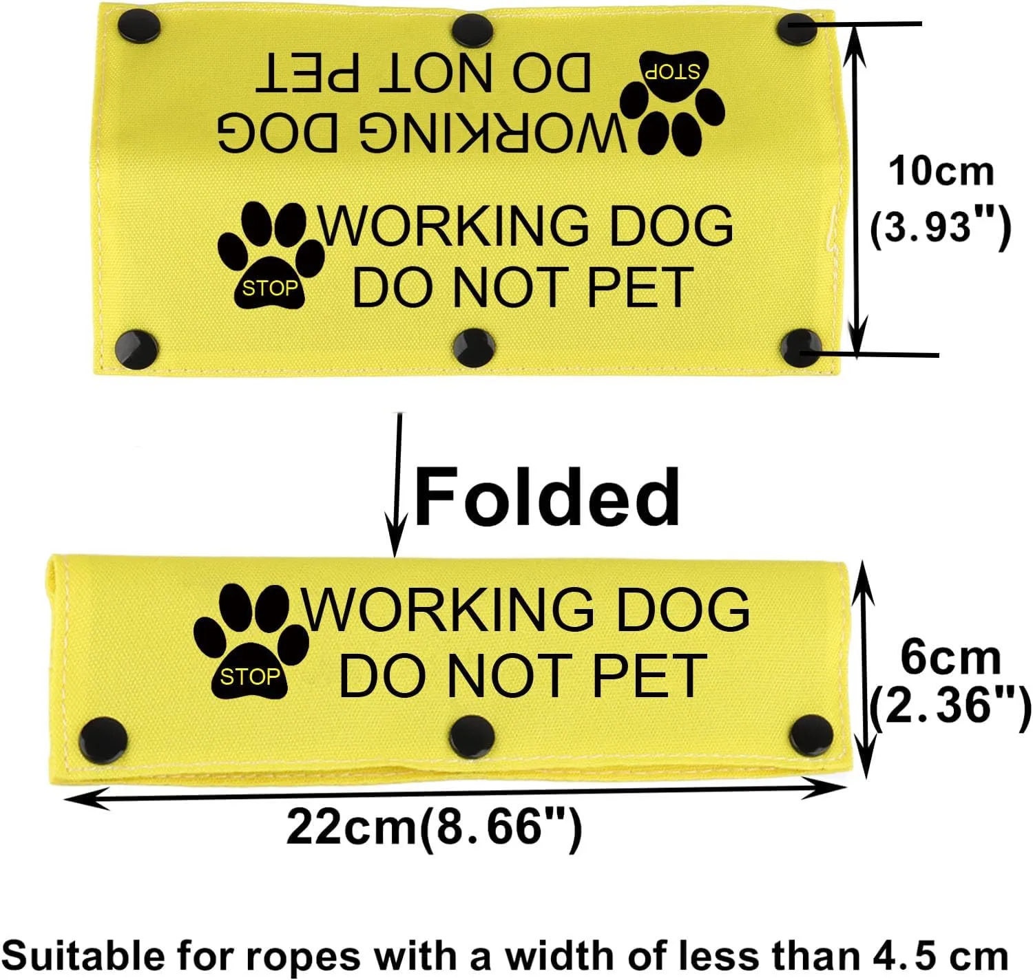 Funny Dog Leash Sleeve Working Dog Do Not Pet Dog Leash Wrap Wrap Alert Hanging ID Patch Tag Pet Birthday Gift (Working Not Pet-YE Sleeve)