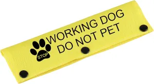 Funny Dog Leash Sleeve Working Dog Do Not Pet Dog Leash Wrap Wrap Alert Hanging ID Patch Tag Pet Birthday Gift (Working Not Pet-YE Sleeve)