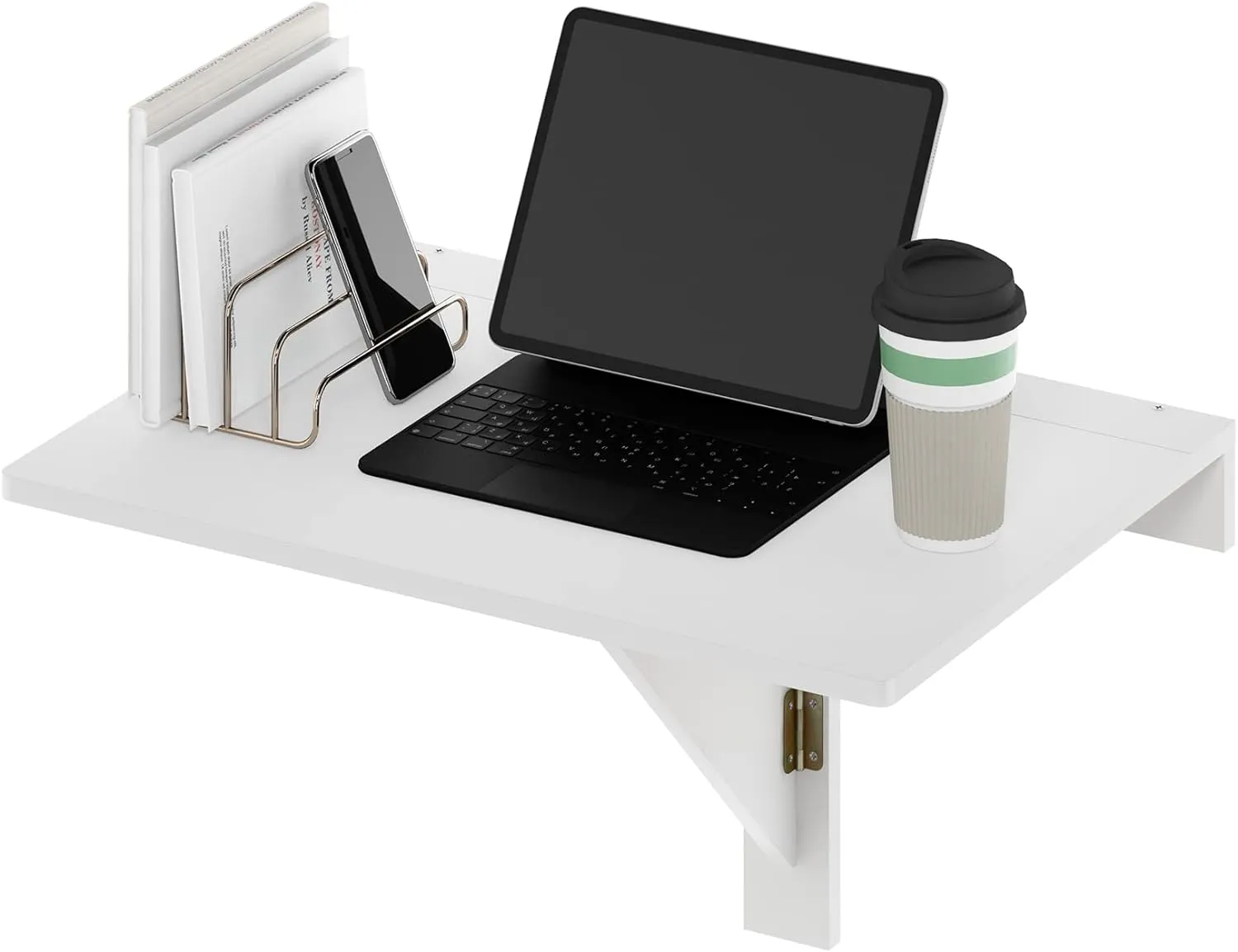 Furinno Hermite Wall Mounting Folding Table, White