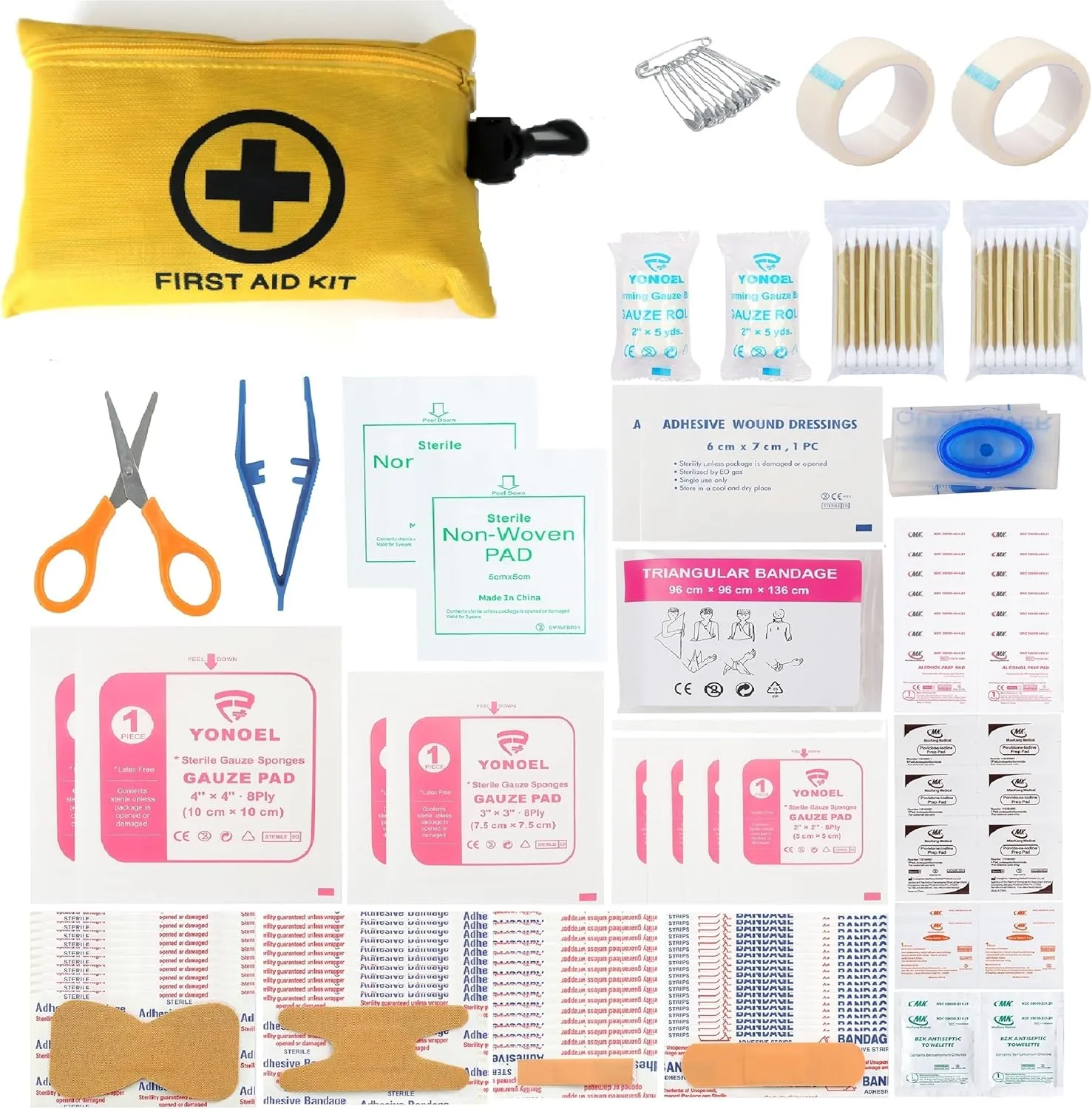Galaxylense 151 Pcs First Aid Kits Small for Survival Emergency Trauma Military Tactical Medical School Office Home Hunting Camping Hiking Traveling Fishing IFAK EMT Bag Multi Selection (10 Sets)
