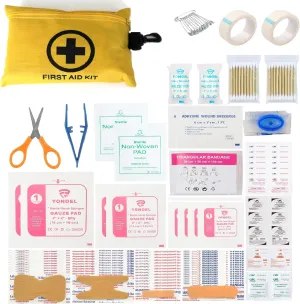 Galaxylense 151 Pcs First Aid Kits Small for Survival Emergency Trauma Military Tactical Medical School Office Home Hunting Camping Hiking Traveling Fishing IFAK EMT Bag Multi Selection (10 Sets)