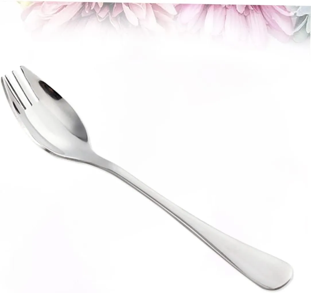 GANAZONO 6pcs Stainless Steel Sporks Dual-purpose Fork and Spoon for Salad Picnic and Outdoor Use Convenient Cutlery for Camping Parties and Everyday Dining