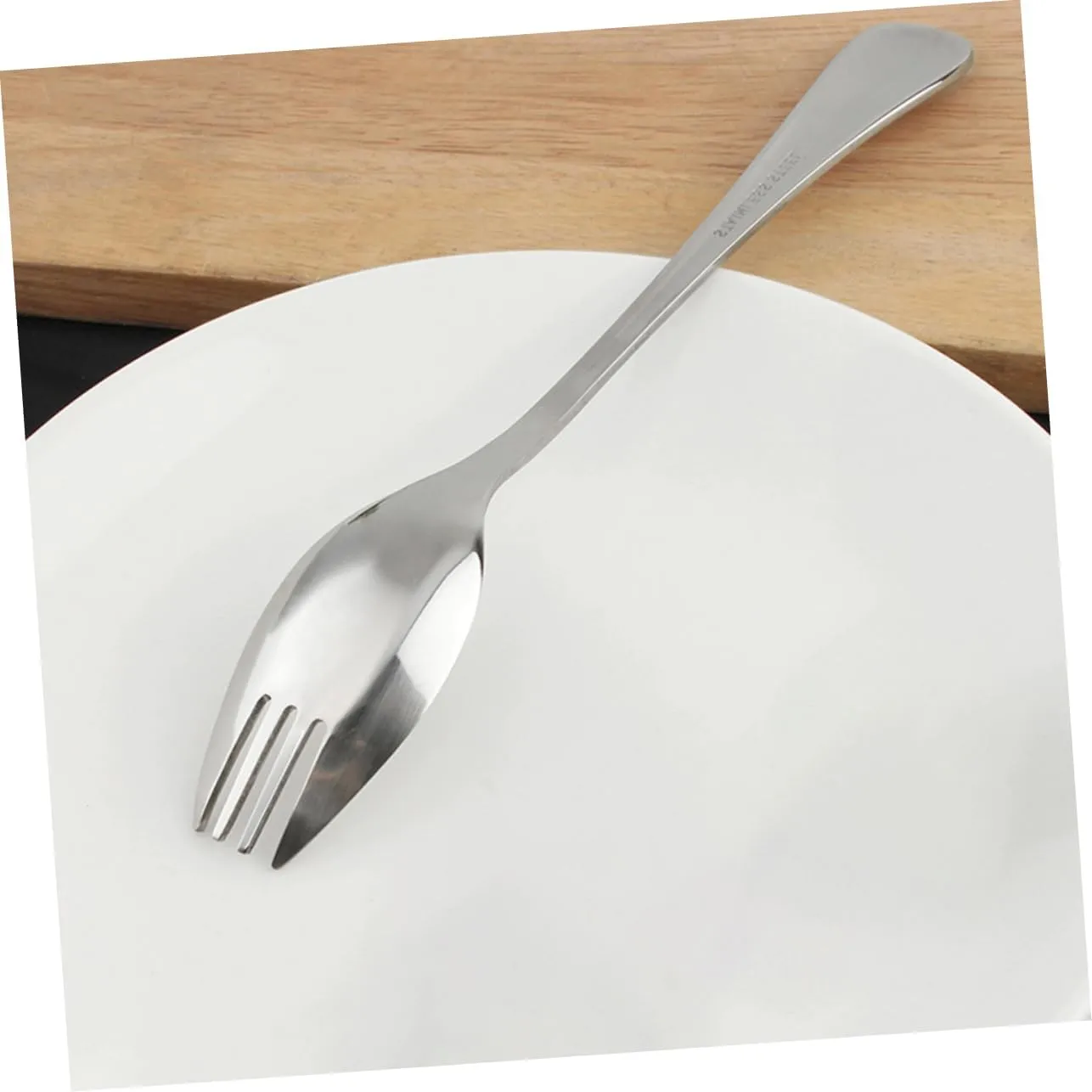 GANAZONO 6pcs Stainless Steel Sporks Dual-purpose Fork and Spoon for Salad Picnic and Outdoor Use Convenient Cutlery for Camping Parties and Everyday Dining