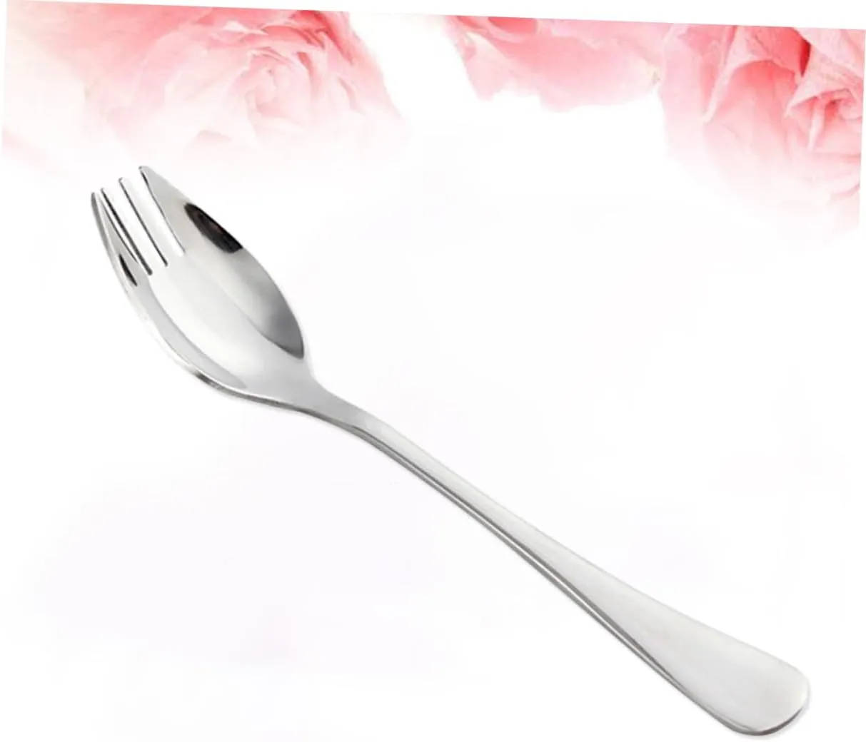 GANAZONO 6pcs Stainless Steel Sporks Dual-purpose Fork and Spoon for Salad Picnic and Outdoor Use Convenient Cutlery for Camping Parties and Everyday Dining