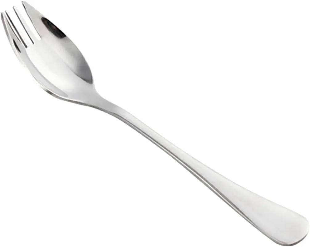GANAZONO 6pcs Stainless Steel Sporks Dual-purpose Fork and Spoon for Salad Picnic and Outdoor Use Convenient Cutlery for Camping Parties and Everyday Dining