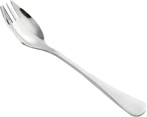 GANAZONO 6pcs Stainless Steel Sporks Dual-purpose Fork and Spoon for Salad Picnic and Outdoor Use Convenient Cutlery for Camping Parties and Everyday Dining