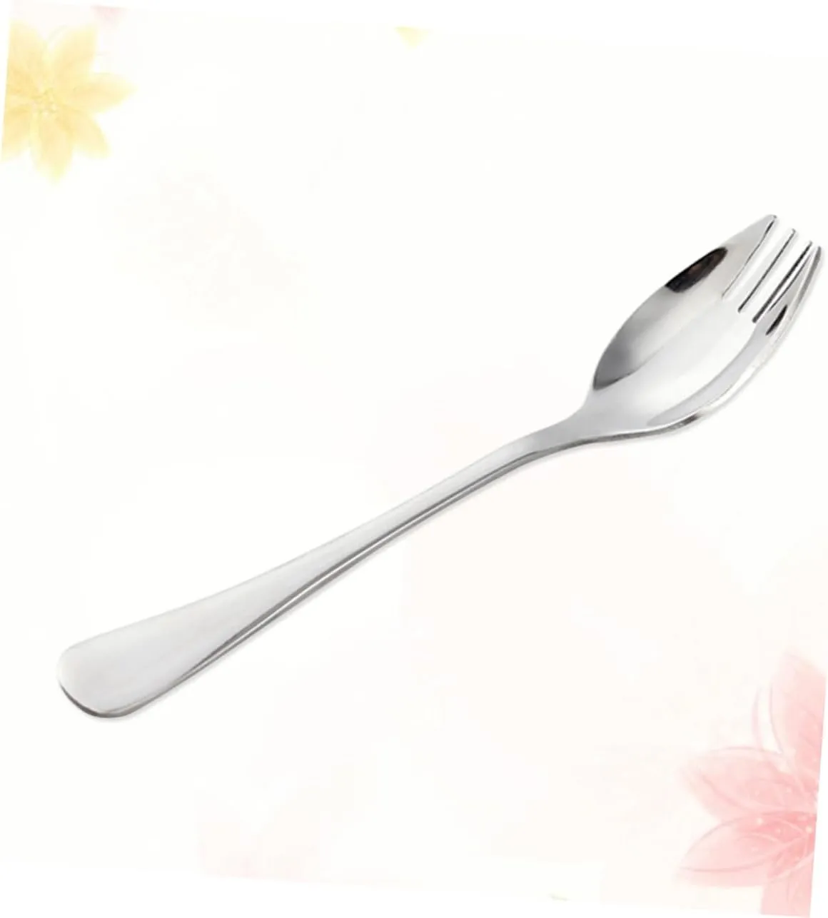 GANAZONO 6pcs Stainless Steel Sporks Dual-purpose Fork and Spoon for Salad Picnic and Outdoor Use Convenient Cutlery for Camping Parties and Everyday Dining