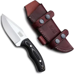 GCS Handmade D2 Tool Steel Tactical Hunting Knife with Leather Sheath and Full Tang Handle Designed for Hunting and Camping & EDC GCS 762