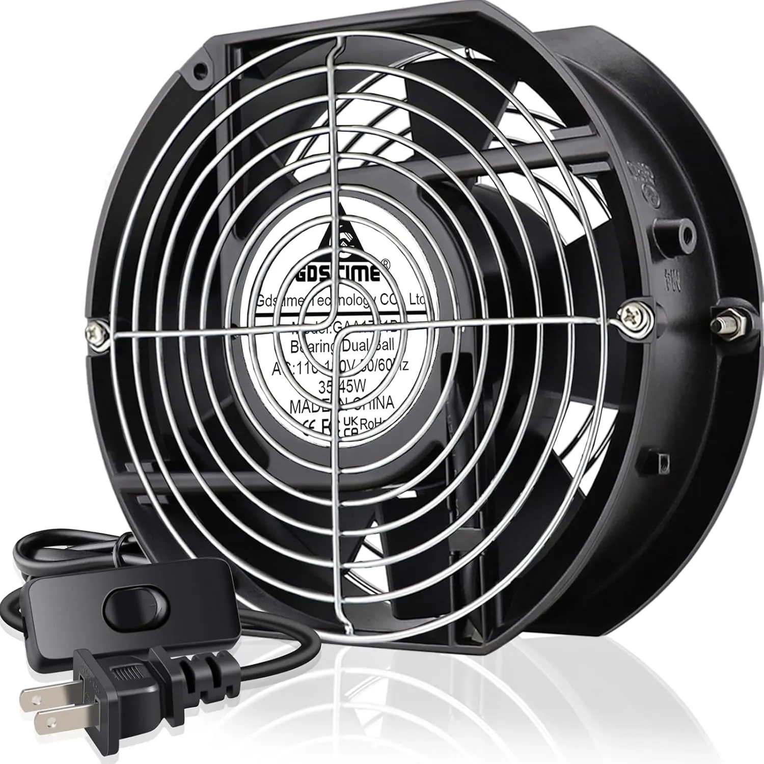 GDSTIME Axial Fan 17251, 110V 120V AC 172mm x 150mm x 51mm Dual Ball Bearing High Speed for DIY Cooling Ventilation Exhaust Projects