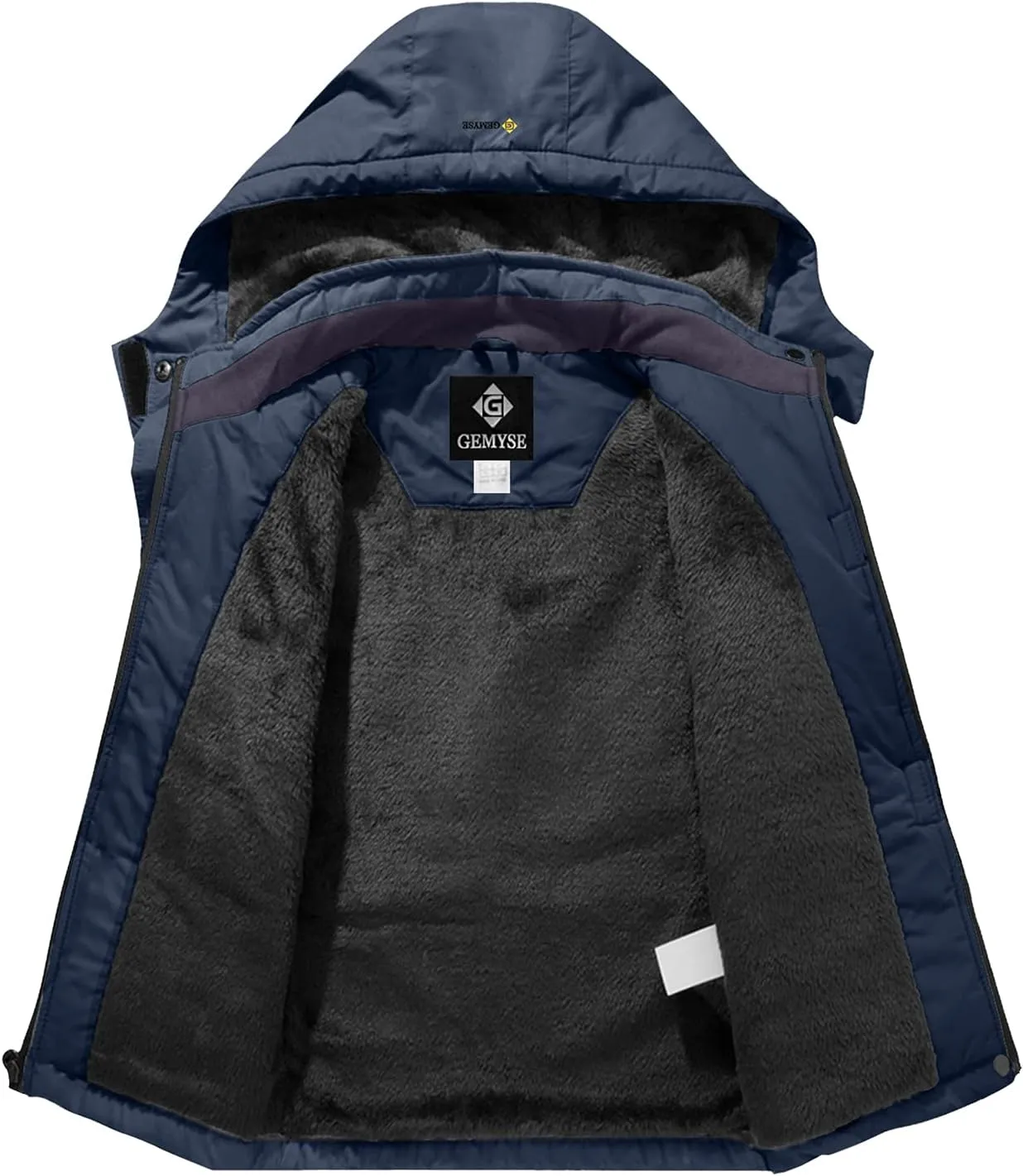 GEMYSE Boy's Waterproof Ski Snow Jacket Hooded Fleece Windproof Winter Jacket