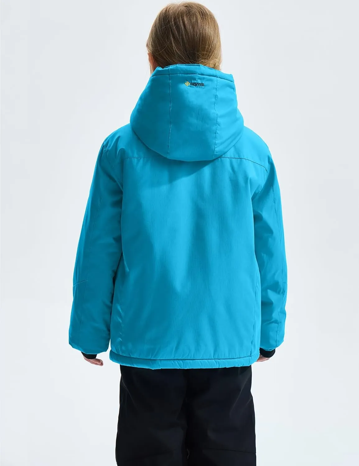 GEMYSE Girl's Waterproof Ski Snow Jacket Fleece Windproof Winter Jacket with Hood
