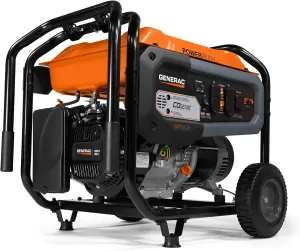 Generac 6,500-Watt Gas-Powered Portable Generator - COsense Technology - PowerRush Advanced Technology - Reliable Power for Emergencies, Recreation, Home - 49 State Compliant - Orange/Black