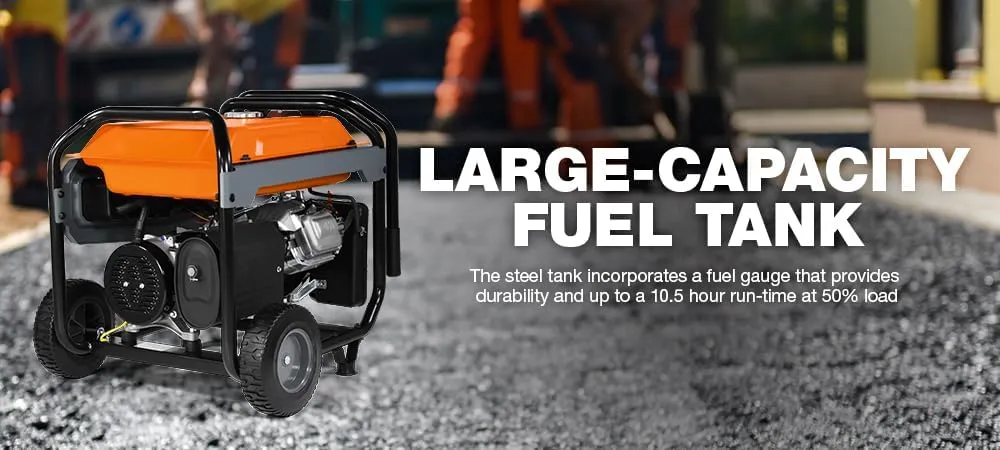 Generac 6,500-Watt Gas-Powered Portable Generator - COsense Technology - PowerRush Advanced Technology - Reliable Power for Emergencies, Recreation, Home - 49 State Compliant - Orange/Black