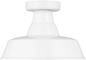 Generation Lighting 1-Light Barn Light Outdoor Ceiling Lamp White 7837401-15, Flush Mount Ceiling Light Fixture for Home Decor, Farmhouse Outdoor Light Fixture Can Use LED Light Bulbs