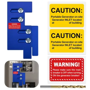 Generator Interlock for Eaton/Cutler Hammer Vertical Throw 150 or 200 A mp Panels with 2 1/4 Inches Spacing, Blue