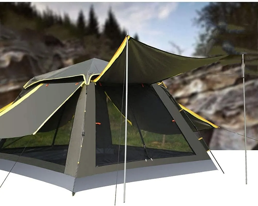 GeRRiT 3-4 Person Pop Up Tent Automatic Instant Camping Tent Quick Opening Waterproof Outdoor Tent 4 Season Travel Tent with Carry Bag for Hiking, Traveling or Beach