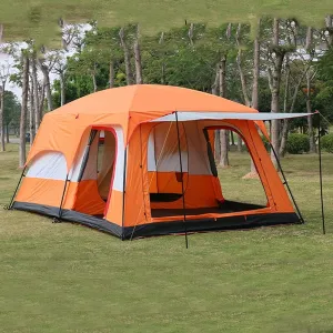 GeRRiT Outdoor Tent, Camping Tent 6 Person, Family Tents for Camping Waterproof, Tent with Living Room and Separate Rooms, 4 Season Tents Big Family Shelter