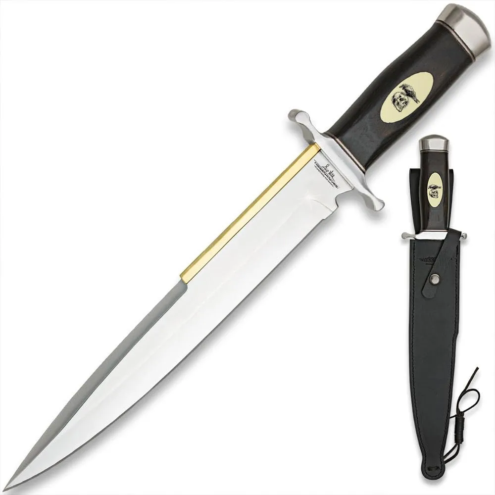 Gil Hibben Expendables II Toothpick with Sheath | 3Cr13 Stainless Steel Blade | Classic Hardwood Handle | Inlaid Synthetic Ivory Accent | Great Knife for Collectors | 17 1/2" Overall Length