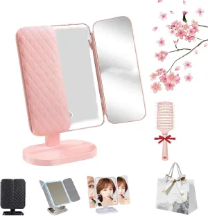 Glisera Smart Mirror,Glisera Make Up Smart Mirror, Glisera Makeup Mirror, Glisera Smart Mirror Vanity, Glisera Smart Makeup Mirror Travel, 3 Color Led Makeup Mirror with Magnification (Pink)