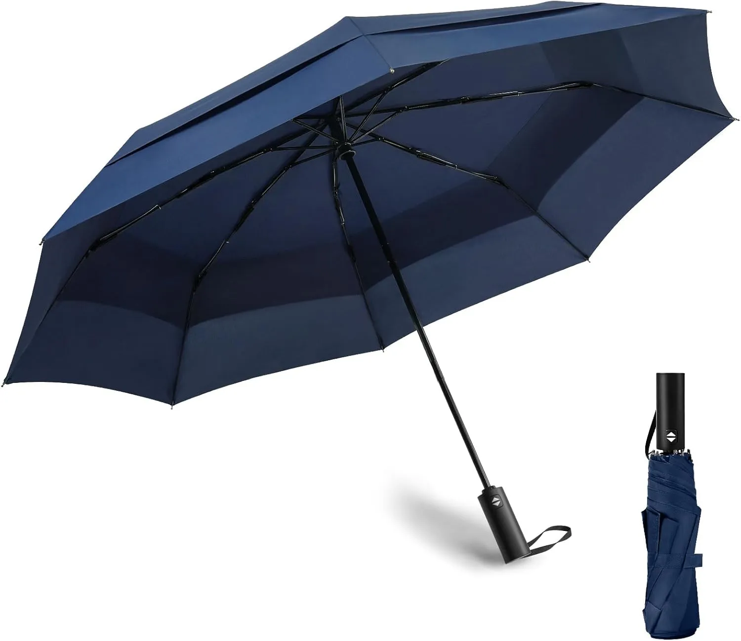 Golf Umbrella -Oversized 54inch Double Layer Extra Large Compact,Folding, Waterproof,Travel Automatic Open and Close-DARK BLUE COLOR-05