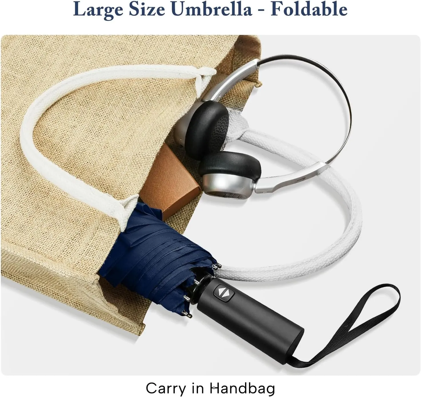Golf Umbrella -Oversized 54inch Double Layer Extra Large Compact,Folding, Waterproof,Travel Automatic Open and Close-DARK BLUE COLOR-05