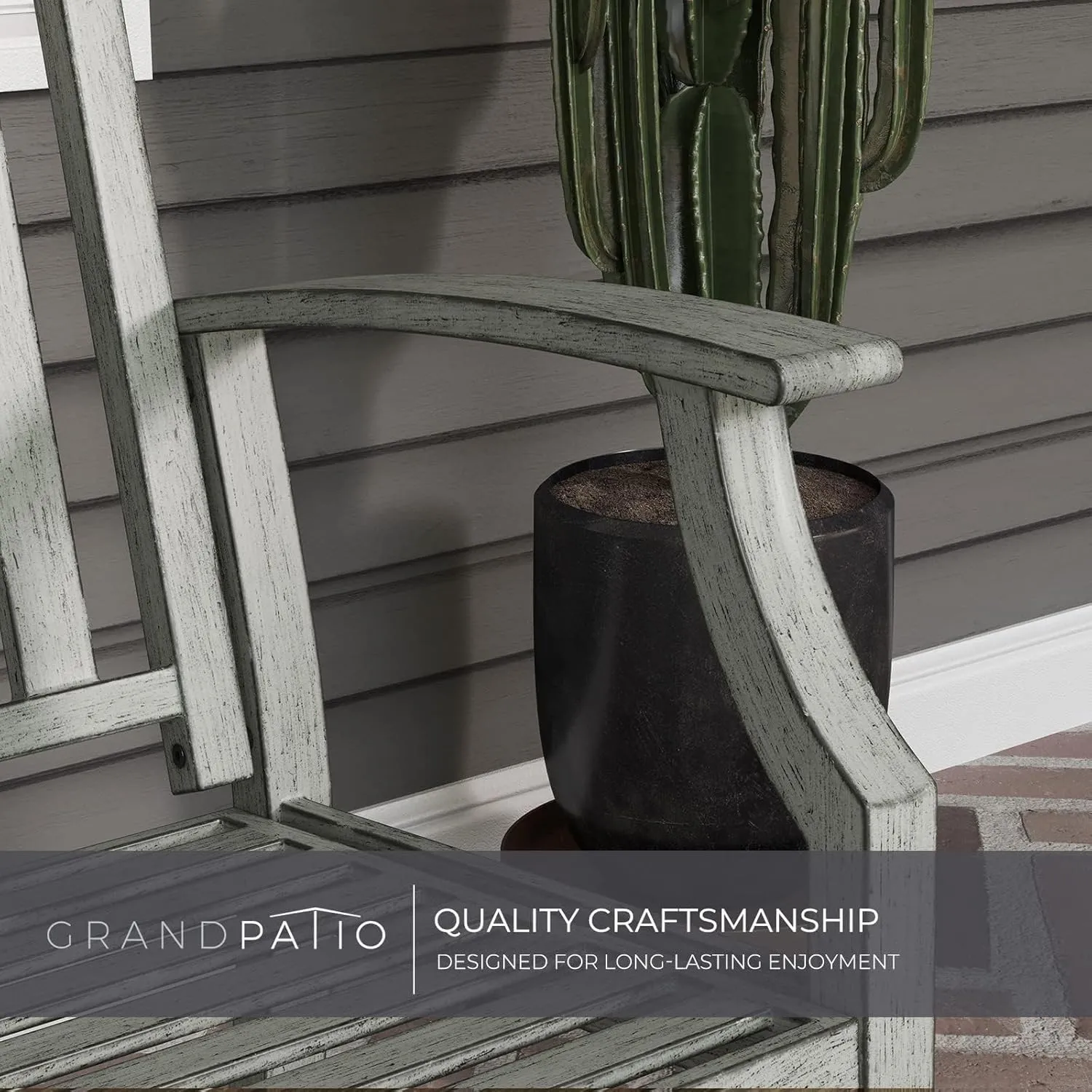 Grand patio Farmhouse Outdoor Bench, Garden Bench with Anti-Rust Aluminum Metal Powder Coated Frame, Faux Wood Grain Finish Frame Patio Bench for Front Porch, Duckegg Blue